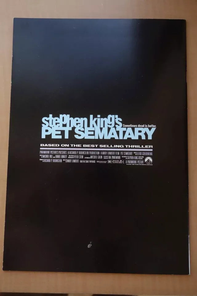 Pet Sematary Japanese Movie Program Pamphlet 1989 Stephen King