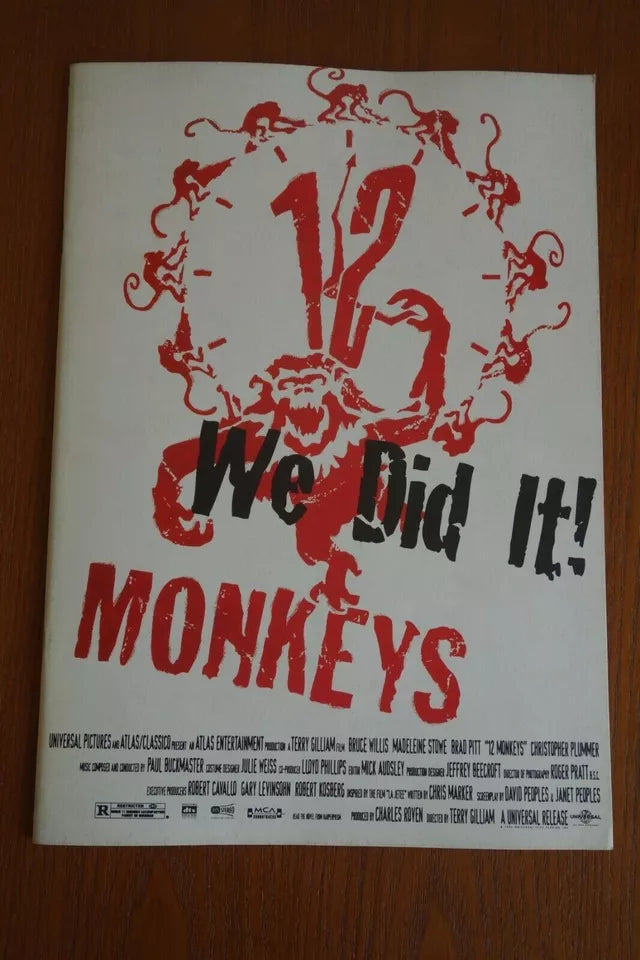 12 Monkeys Japanese Movie Program Pamphlet 1995 Gilliam Pitt Willis