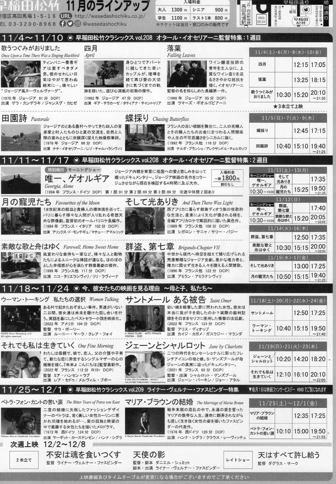 Waseda Rainer Werner Fassbinder Japanese Chirashi Mini Ad-Flyer Poster 2023 11