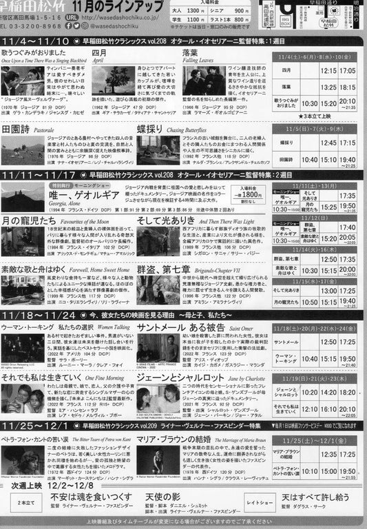 Waseda Rainer Werner Fassbinder Japanese Chirashi Mini Ad-Flyer Poster 2023 11