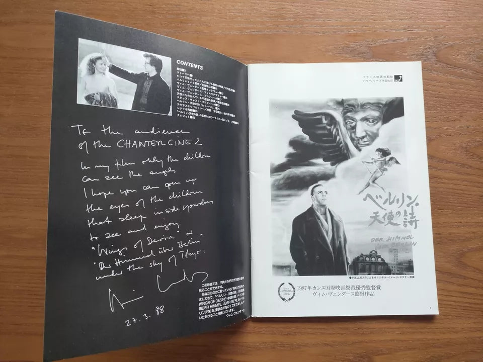 Wings of Desire - Der Himmel Uber Berlin Japanese Movie Program Pamphlet 1987