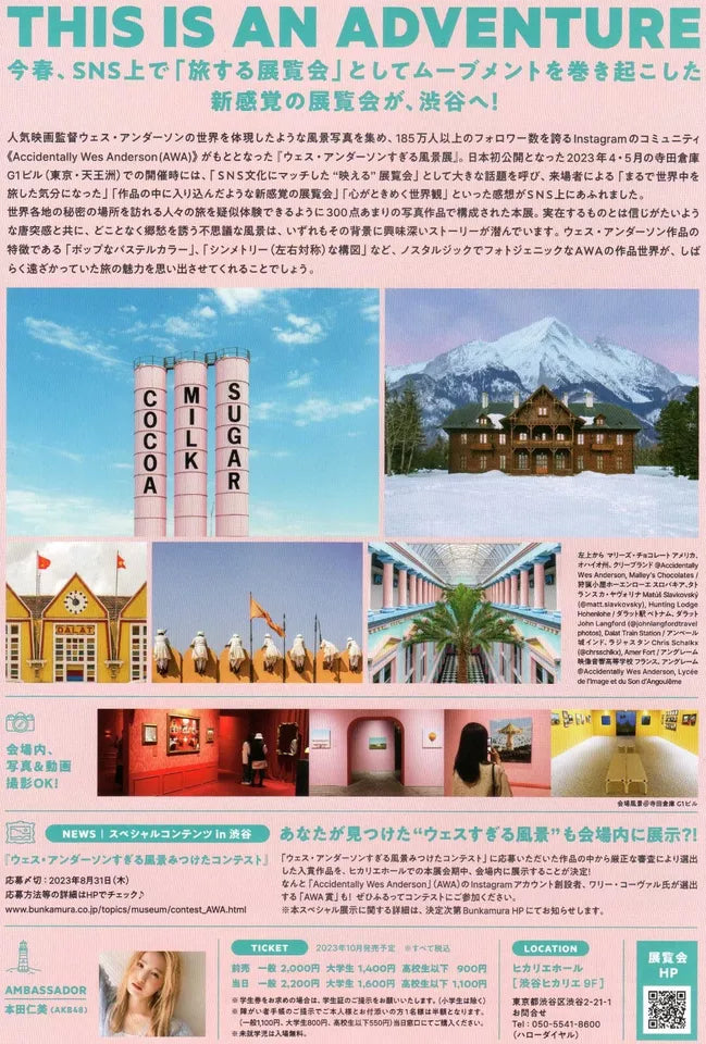 Wes Anderson Exhibition Japanese Chirashi Mini Ad-Flyer Poster 2023 A4