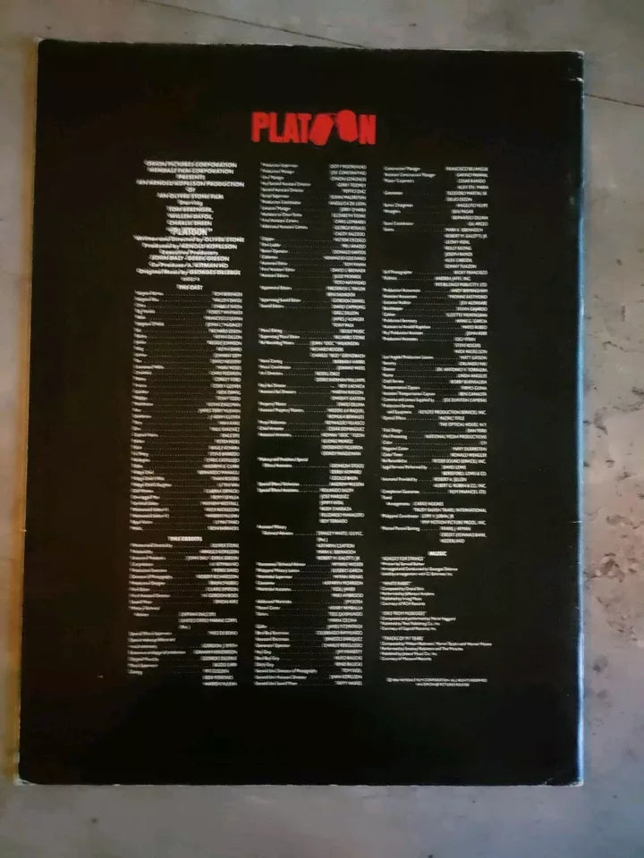 Platoon Japanese Movie Program Pamphlet 1986